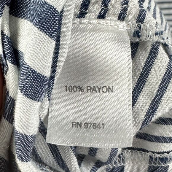 J Jill Tunic Top Womens XL Blue Striped Button Rayon Lightweight Coastal Beach* - Picture 12 of 14